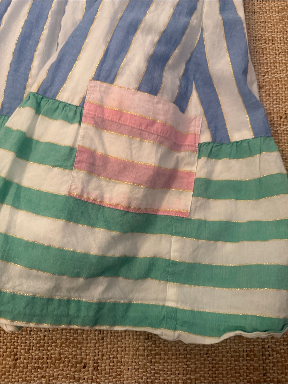 Mini Boden Cotton Striped Sleeveless Dress with Pockets 4-5Y - Picture 4 of 8